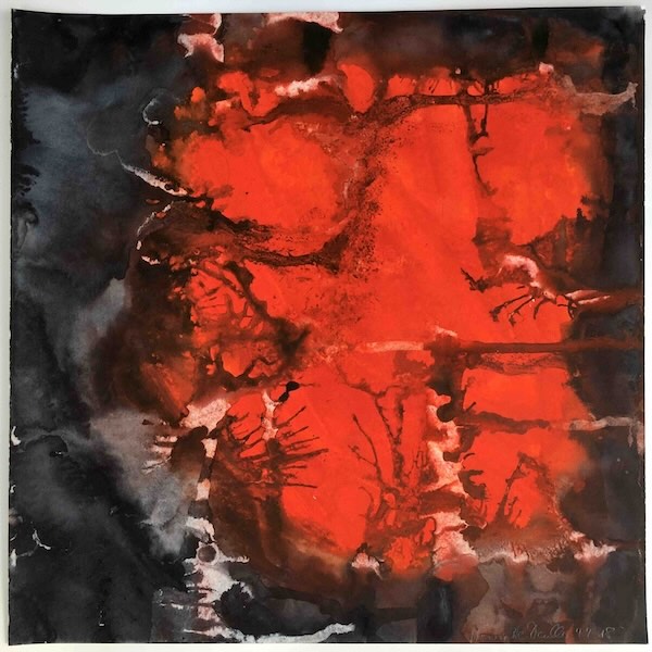 watercolour, watercolor, layered, abstract, red, black, meditation, meditation experience